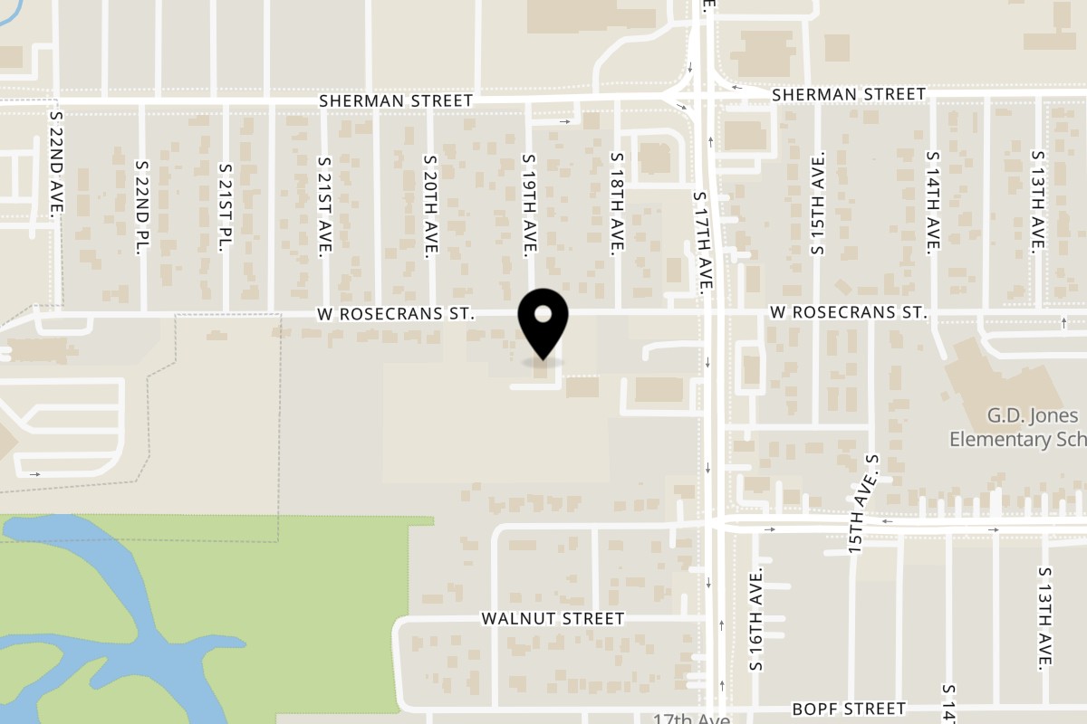 Map showing the location of Bright Deli on 1817 W Rosecrans St in Wausau
